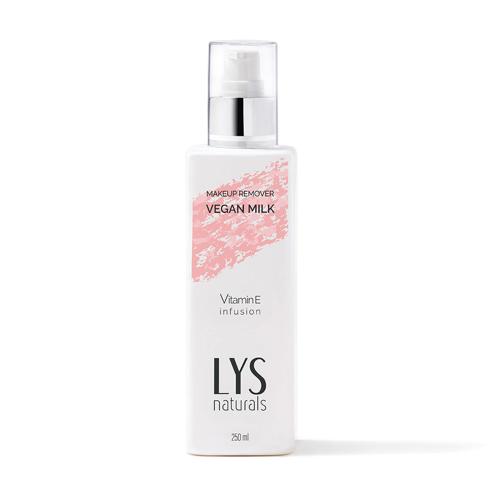 A bottle of LYS Naturals makeup remover with &