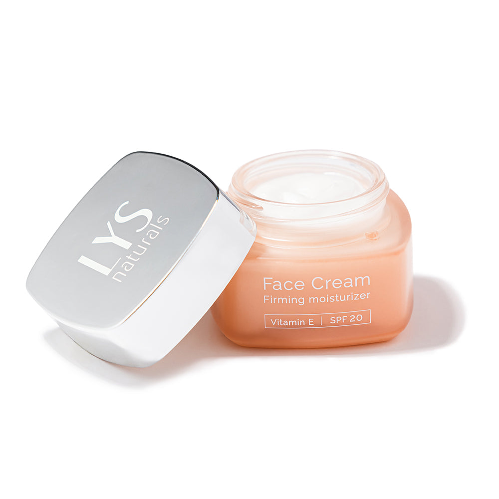 LYS Naturals Face Cream with SPF20 jar on a white background